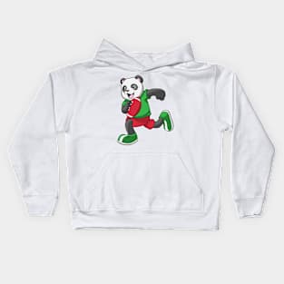 Panda at Football with Equipment Kids Hoodie